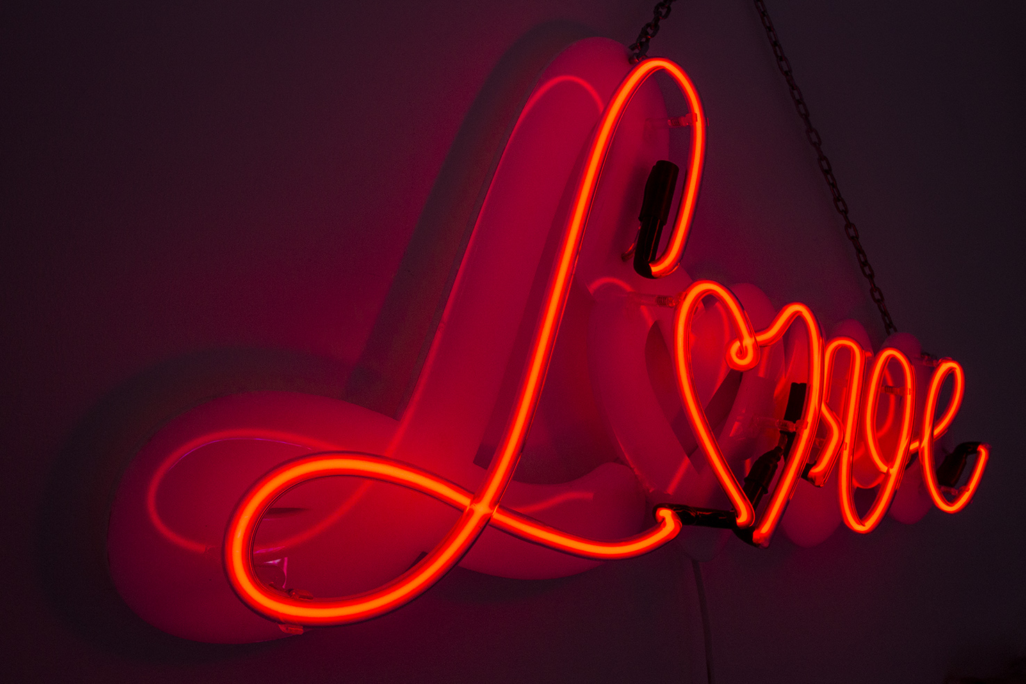 Neon Red Love - Kemp London - Bespoke neon signs and prop hire.